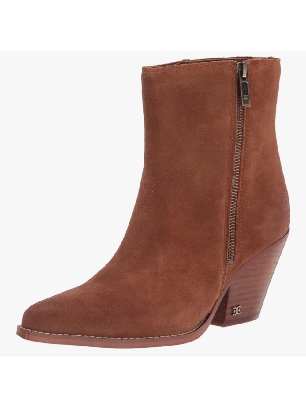 NIB Sam Edelman Sz 9 Jane Chestnut Suede Side-Zip Ankle Boot